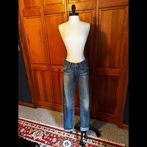 Adriano Goldschmied Sterling Silver button, Selvaged 100 Cotton Jeans